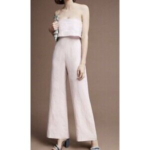 Women’s Mara Hoffman Lavender Pink Popover Linen Jumpsuit 6 Small Lightweight